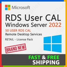 Microsoft Windows Server 2022 Remote Desktop Services RDS 50 User CALs License