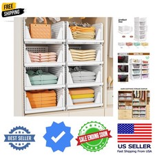Upgraded Closet Organizers and Storage, Stackable Closet Organizer Basket 5...