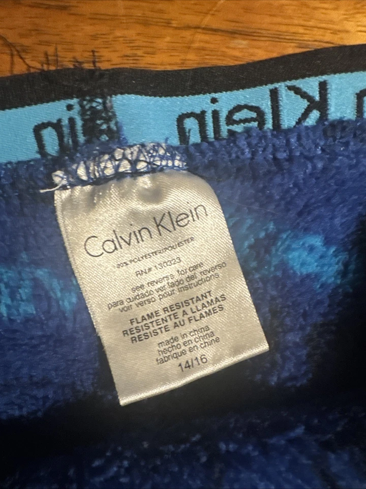 Calvin Klein Joe 平角裤男孩 14 16 XL 睡眠休闲裤睡衣衬衫上衣套装 状况极佳 — 第 3/4 张图片