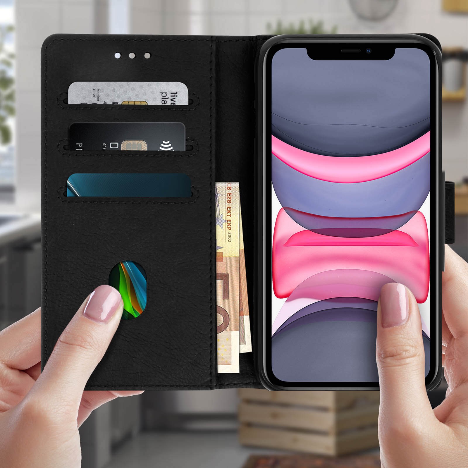 Portefeuille à rabat iPhone 11 Avizar avec support vidéo