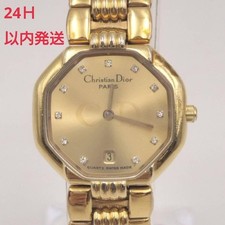 Working Product Battery Replaced Dior Octagon 11P Watch Date Gold