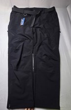 Stlight Insulated Fleece Lined Softshell Snow Pants Men 44x32 Black Gorpcore 