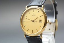 Vintage 1993 OMEGA De Ville Quartz Gold Dial Date Ref.1960.312.1 Mens [NearMINT]