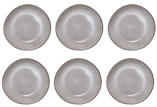 6X Suppenteller, Schale Sandrine Hellgrau D. 22Cm H. 5Cm Keramik Bloomingville-image