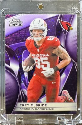 🔥🏈 Trey McBride 2025 Topps Chrome Black /75 Purple variation #3 Cardinals