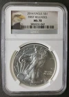 2014 $1 American Silver Eagle Dollar NGC MS70