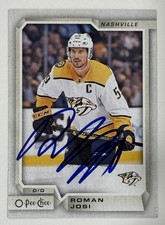 Roman Josi Nashville Predators Autographed 2018-19 O-Pee-Chee NHL Card #91 COA