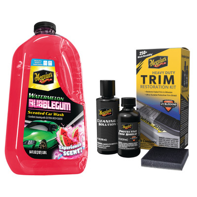 Meguiar's  Watermelon Bubblegum Wash  Autoshampoo + Heavy Duty Trim Kit