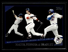 2009 Topps #43 Joe Mauer / Dustin Pedroia / Milton Bradley LL Black Card