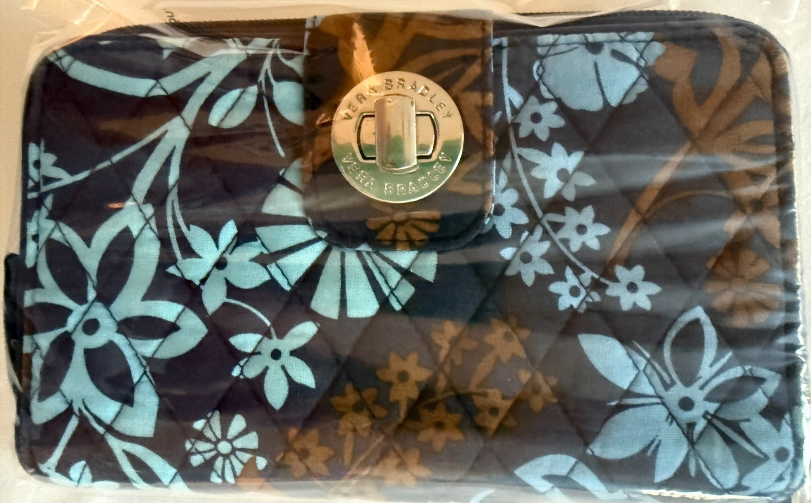 Vera Bradley Turnlock Wallet Java Blue Retired Pa… - image 6