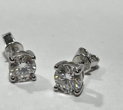 GLÄNZEND! Moissanit Ohrstecker! (USA JUWELIER) (Schraubrücken) (ZERTIFIZIERT)