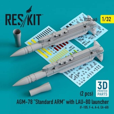 AGM-78 Standard ARM with LAU-80 launcher (2 pcs) (F-105,F-4,A-6,EA-6B) / 1:32