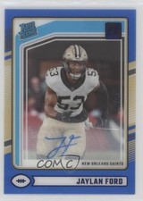 2024 Panini Clearly Donruss Rated Rookie Blue 45/49 Jaylan Ford #92 Auto ms9