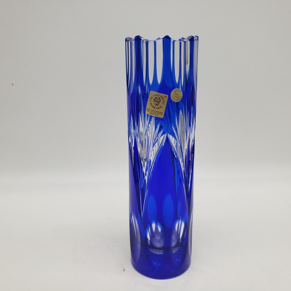 Caesar Crystal Bohemia Czech Cobalt Blue Crystal Cut to Clear
