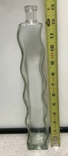 Goa Ancher Art Tall Wave Shaped Glass Bottle Vase Design Decor 13.25”