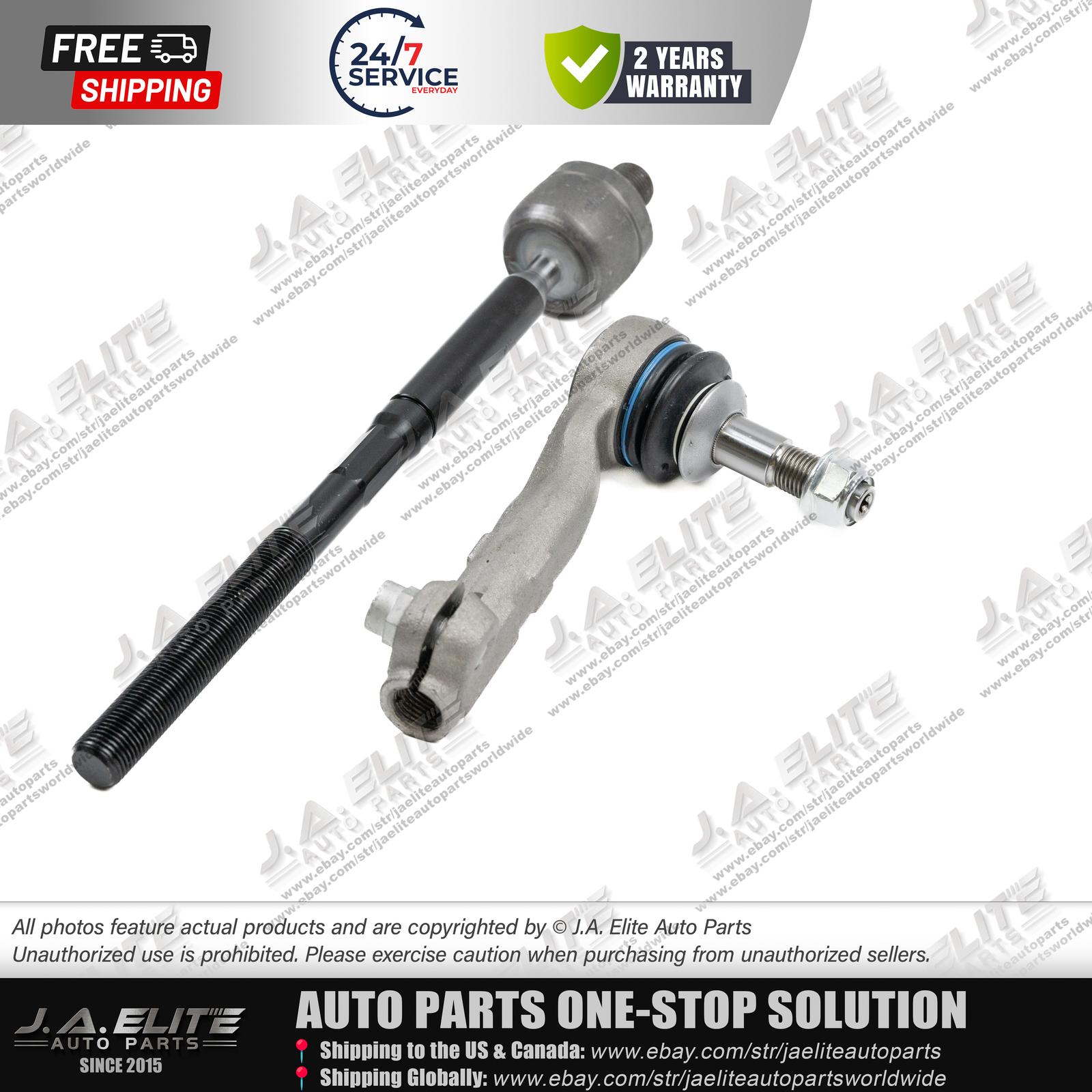 2pcs Right Inner & Outer Tie Rod Ball Joint fit Rolls-Royce Cullinan