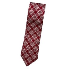BURBERRY Silk Tie ITALY Red Tartan W:3.1" EUC