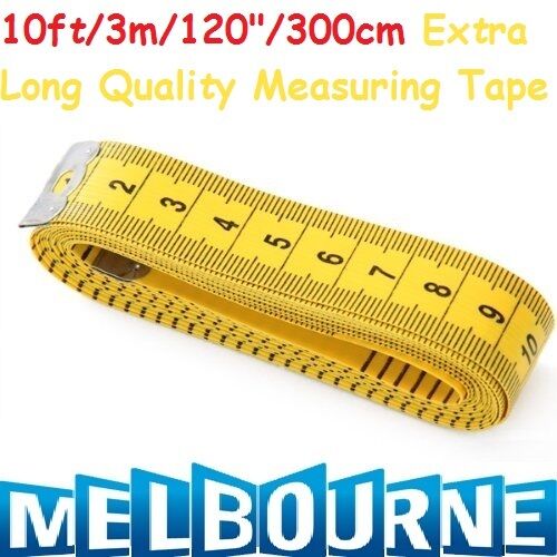10ft 3M Tape Measure Extra Long Plastic Non Stretching 300Cm 120" x 20mm Tailor  - Picture 1 of 7
