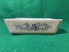 VTG Pyrex Homestead Beige Blue Speckle 503 Refrigerator Baking Dish 1.5QT Handle