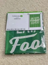 Green Eat, Sleep, Football Repeat Garden Flag 12 in x 18 in