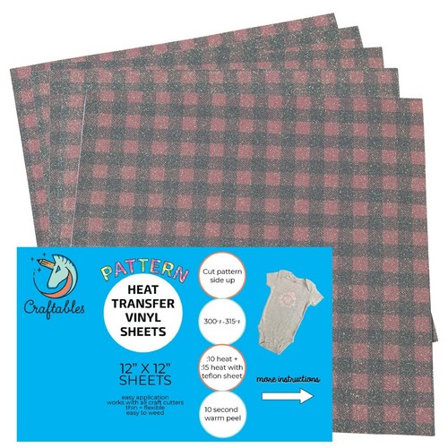 Buffalo Plaid Glitter Pattern HTV Heat 