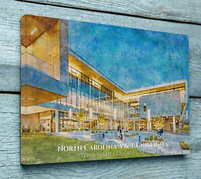 North Carolina A&T State University watercolor. Graduation gift, North Carolina