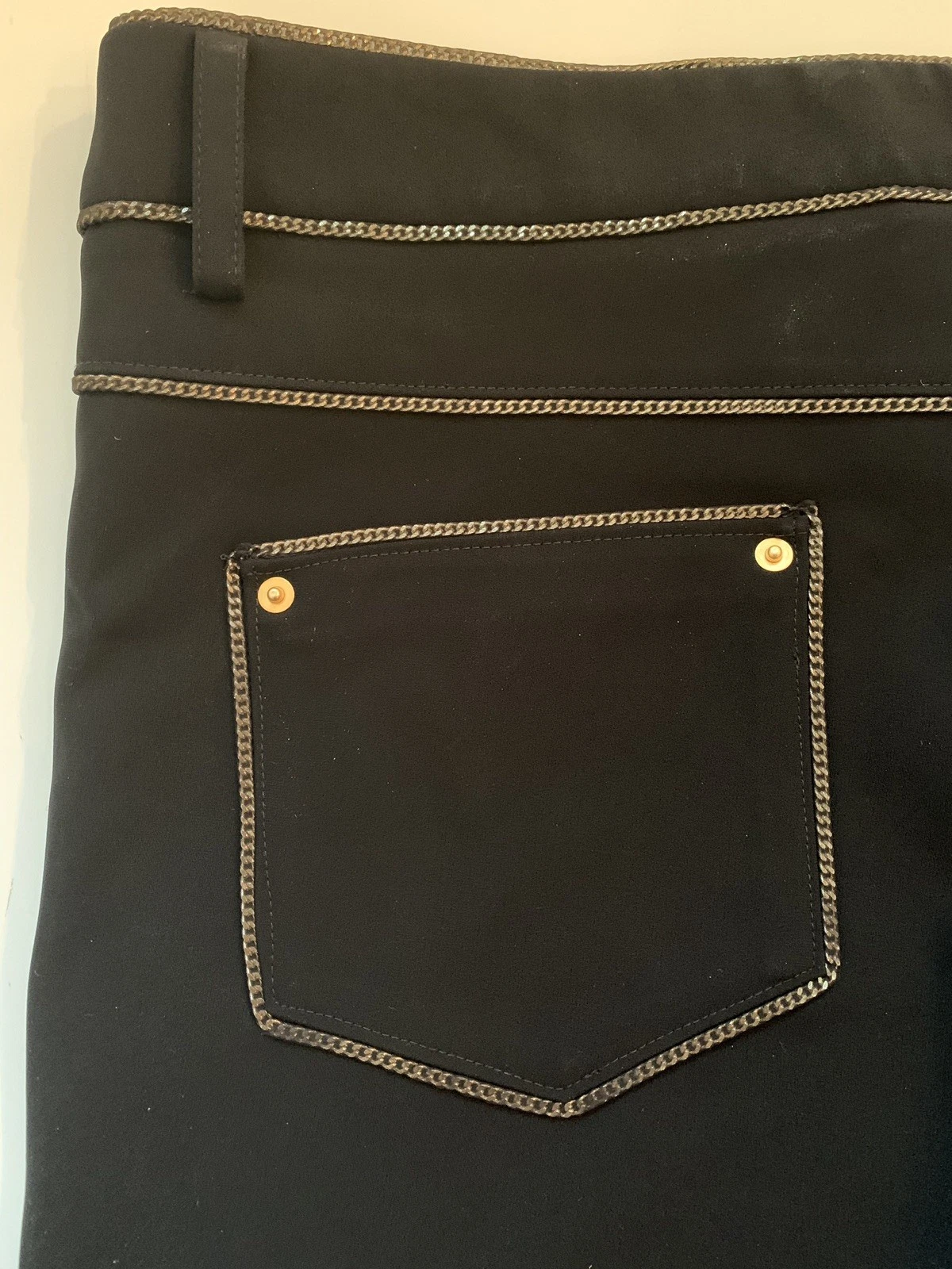 Pantaloni Moschino Couture 8 44 Catena Nero 5 Tasche $1025