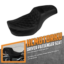 Black Driver Passenger Gel Seat For Harley 06-2017 Dyna Fat Street Bob Low Rider