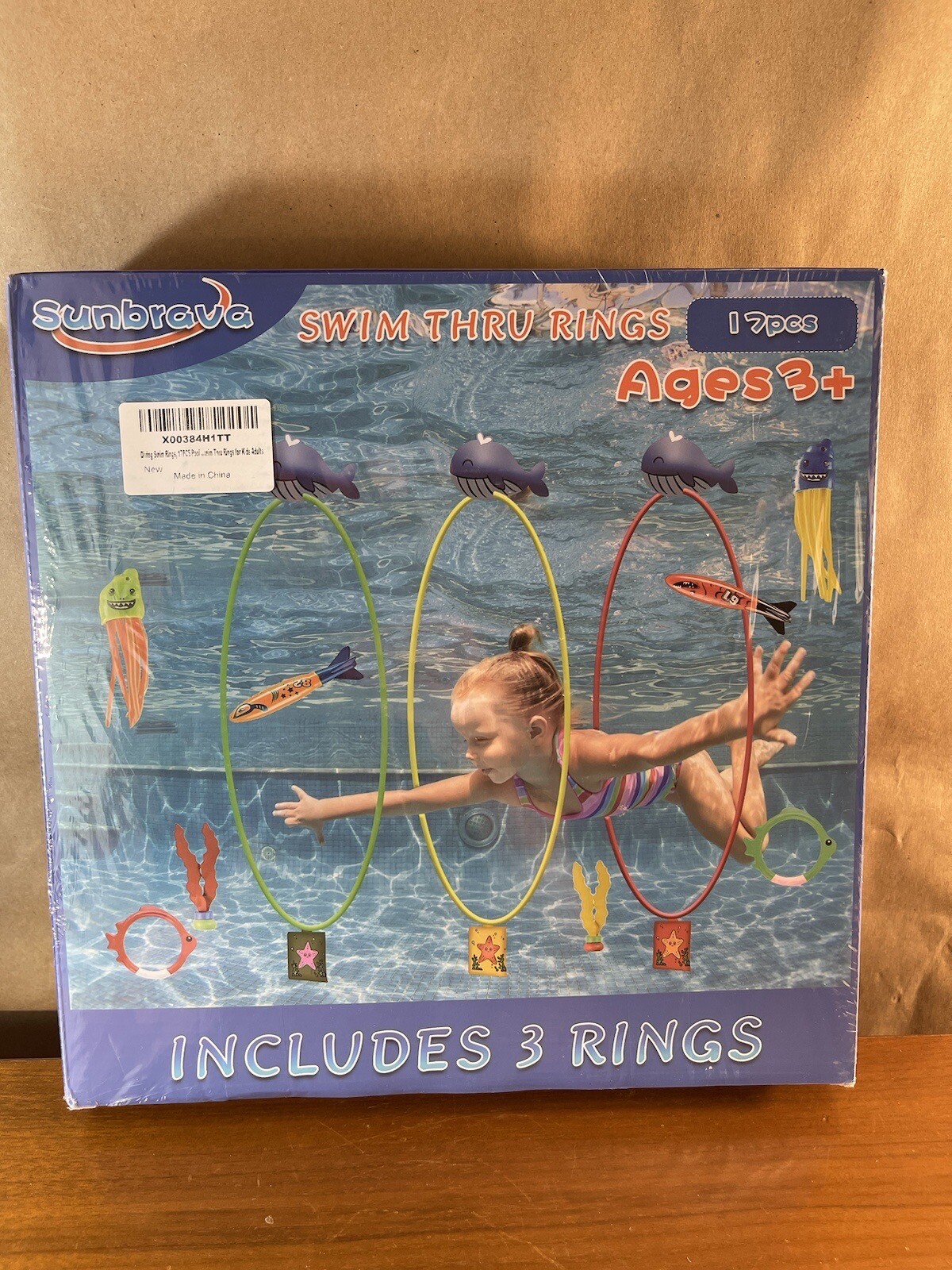 Diving Hoops Diving Swim Thru Rings, 17PCS Pool Toys Games Set Swim Hoops + Whale ...