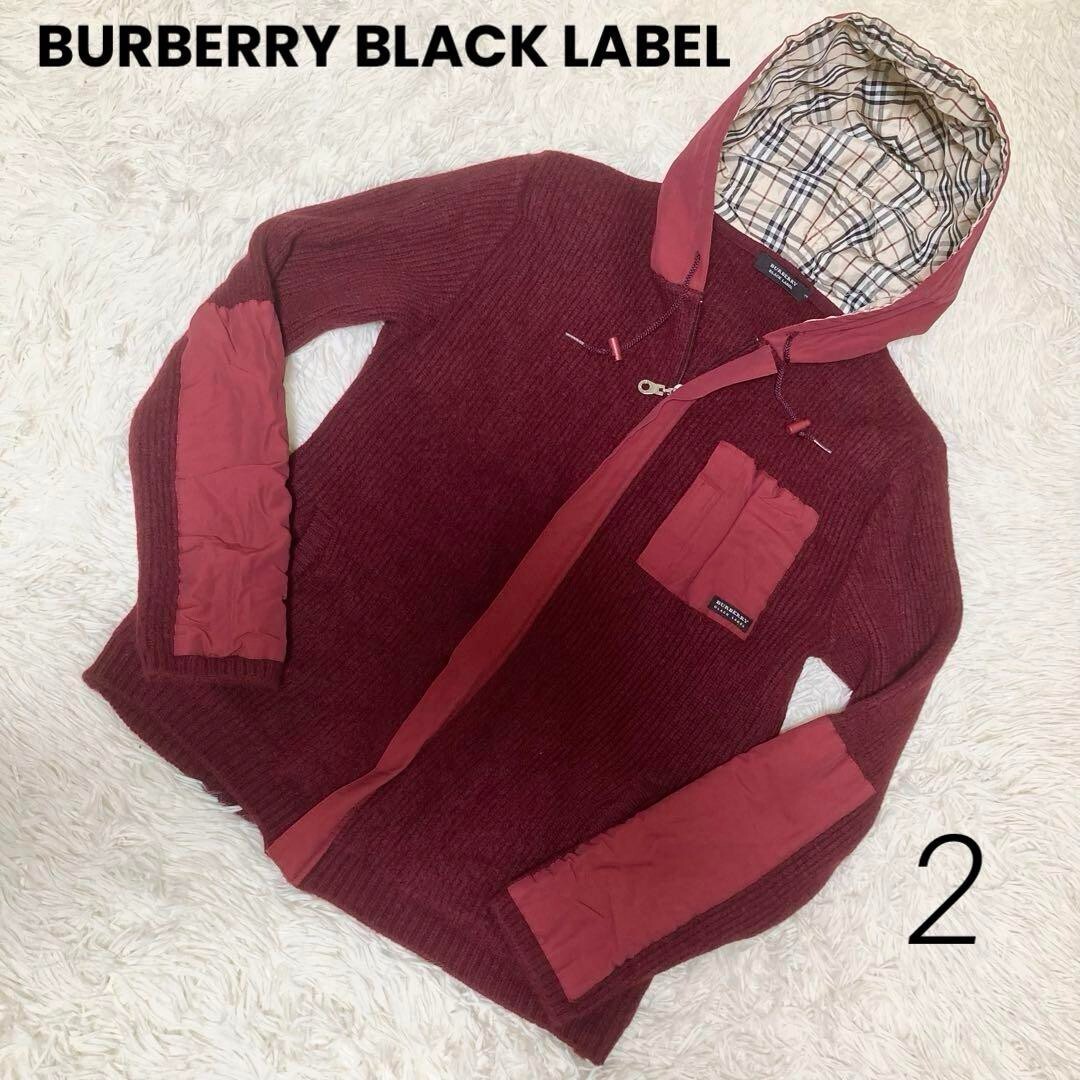 Burberry Nova Check Wool Parka Sweatshirt Hoodie Dark Red Men Size 2/S-M Used