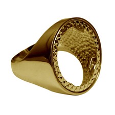 9ct Yellow Gold Half Sovereign Ring Mount With Bezel UK Hallmarked Solid M-W