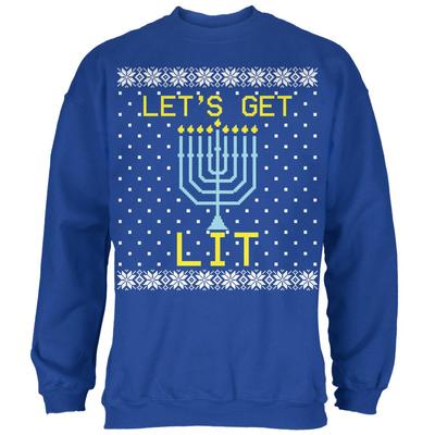Menorah Get Lit Ugly Hanukkah Sweater Mens Sweatshirt