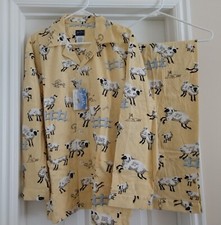 Nick and Nora NWT VHTF RARE Butter Counting Sheep Light Cotton Knit Pajama Set