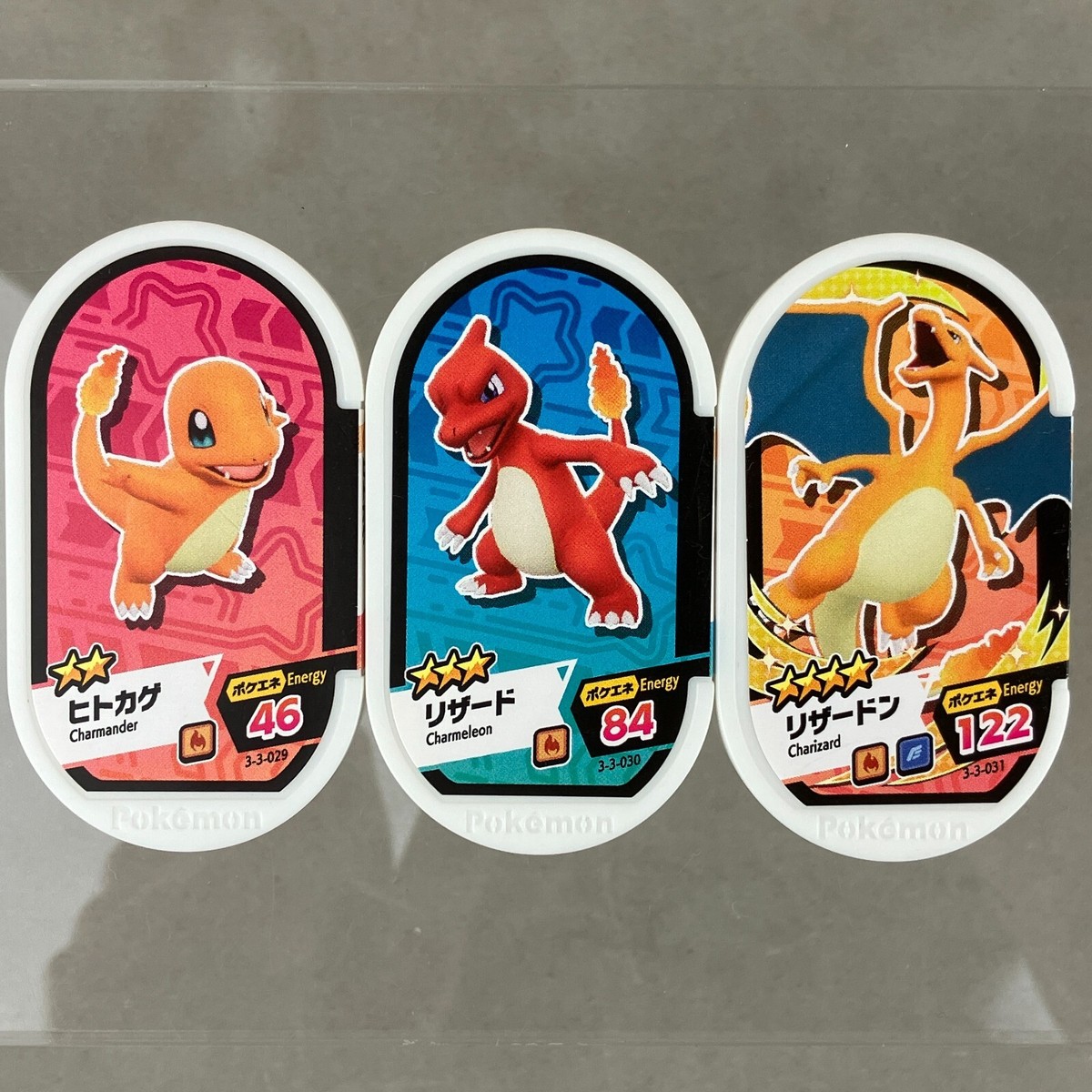 Pokémon Charmander Charizard Evo Line Mezastar Arcade Tag Token Coin Chip  Set