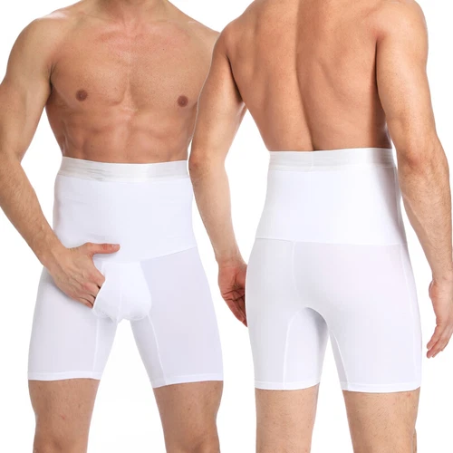 Men's High Waist Compression Boxer Shorts Girdle Pants Body Shaper Tummy Control - Picture 16 of 18