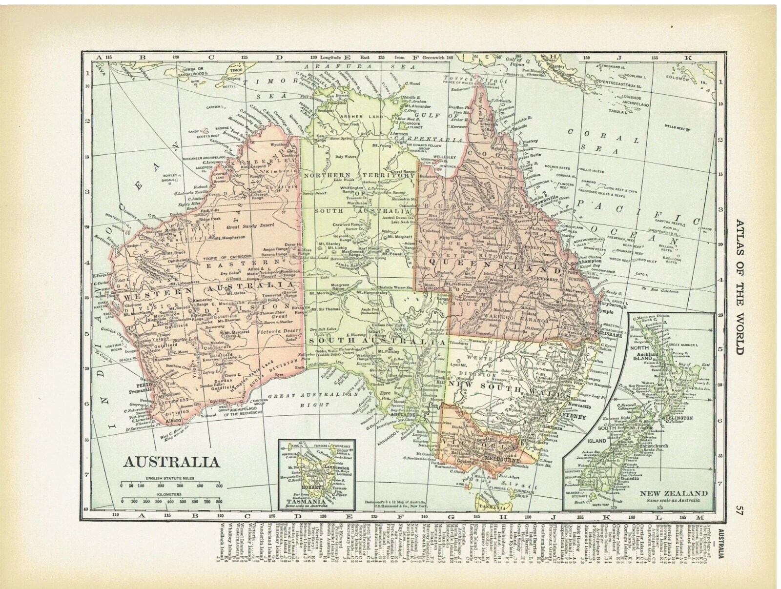 1900-1909 Date Range Antique Australia/Oceania Atlas Maps