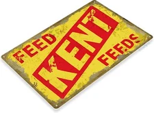 Tinworld Tin Metal Signs 8x12 Inches: Kent Feeds Retro Rustic Feed Seed Store Fa