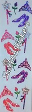 Mrs Grossman's PRINCESS ACCESSORIES Sparkle Stickers girl pink crown heels party