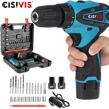 12V Cordless Drill Electric Screwdriver Power Driver Combi Drills Kit +2 Battery