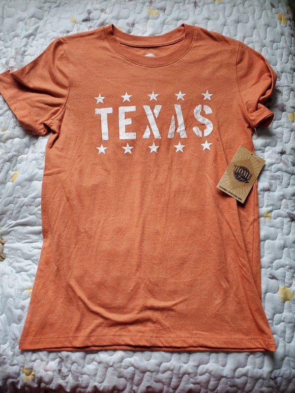 Girls Texas Tshirt Size XL Burnt Orange New With Tags