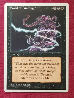 Magic The Gathering 4TH EDITION WORD OF BINDING black card MTG