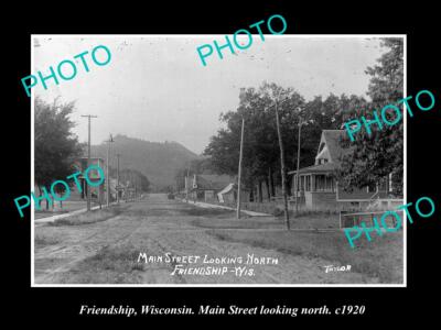 OLD 8x6 HISTORIC PHOTO OF FRIENDSHIP WISCONSIN MAIN STREET LOOKING ...