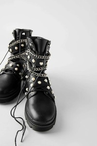zara black biker boots