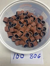 100 Pc 1/2" SANDING DRUMS BANDS SLEEVES 80 Grit FOR DREMEL Rotary Tool