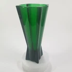 Vintage Anchor Hocking Vase Art Deco Forest Green Atomic Rocket Glass Vase MCM