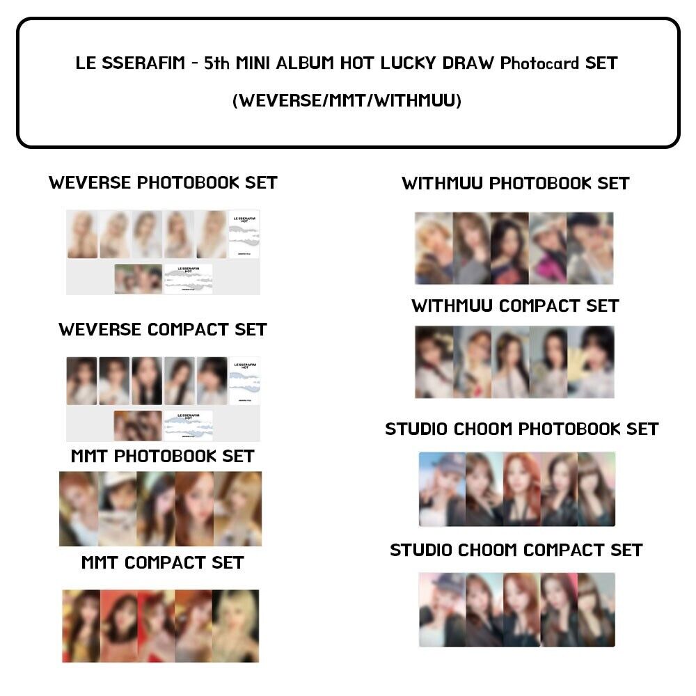 LE SSERAFIM - HOT Weverse MMT WITHMUU Lucky Draw Photocard LE SSERAFIM - HOT Weverse MMT WITHMUU Lucky Draw Photocard