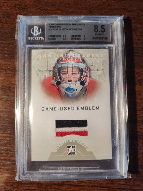 2008-09 ITG BETWEEN THE PIPES EMBLEM Dustin Tokarski GUE-37