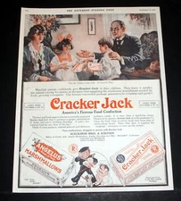 1919 OLD MAGAZINE PRINT AD, CRACKER JACK CONFECTION AND WRIGLEY'S CHEWING GUM!