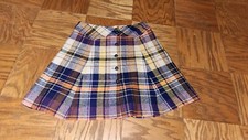 Vintage 60s Peerless of Boston XS Extra Small Kilt Pleated Plaid Mini Skirt
