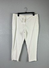 Eileen Fisher Women s White Ankle Pants Organic Cotton Hemp Stretch 178 Size 22